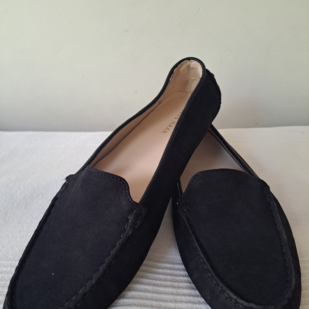 Women's Cole Haan black suade loafers size 9 new